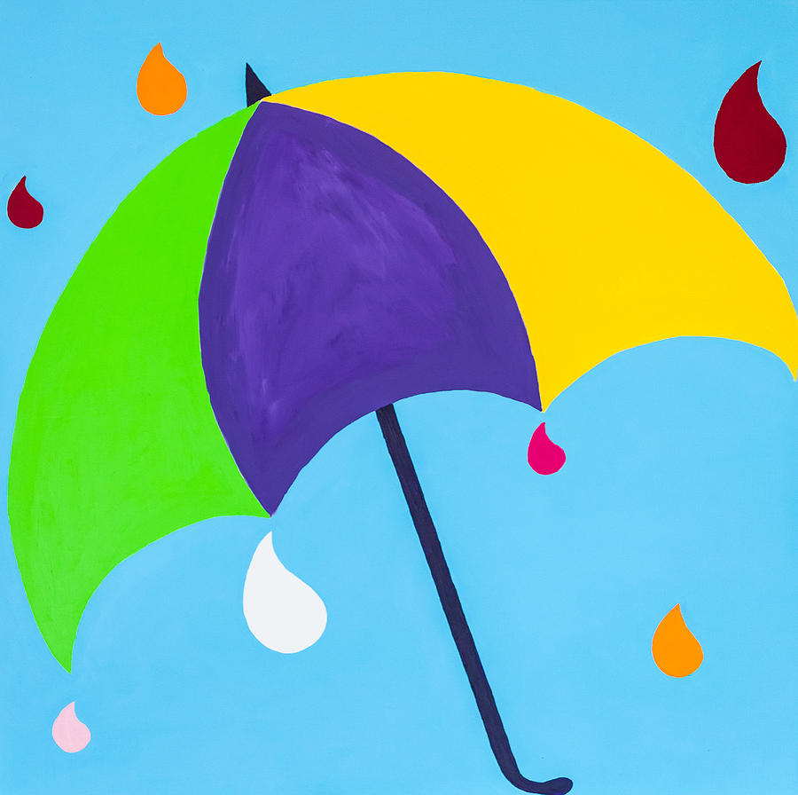 Colourful Rain Part 3 Umbrella Painting By Sunny Luy