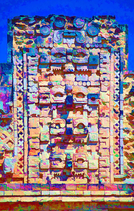Colourful Mayan Sculpture Digital Art by Roy Pedersen