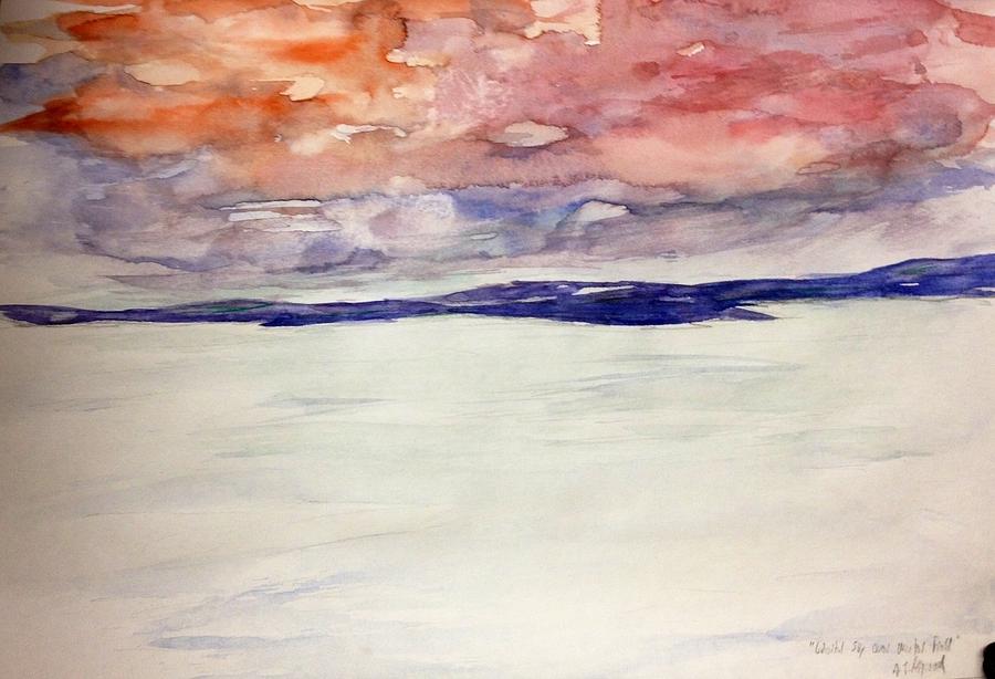 Colourful Sky Over Winter Field Painting by Desmond Raymond
