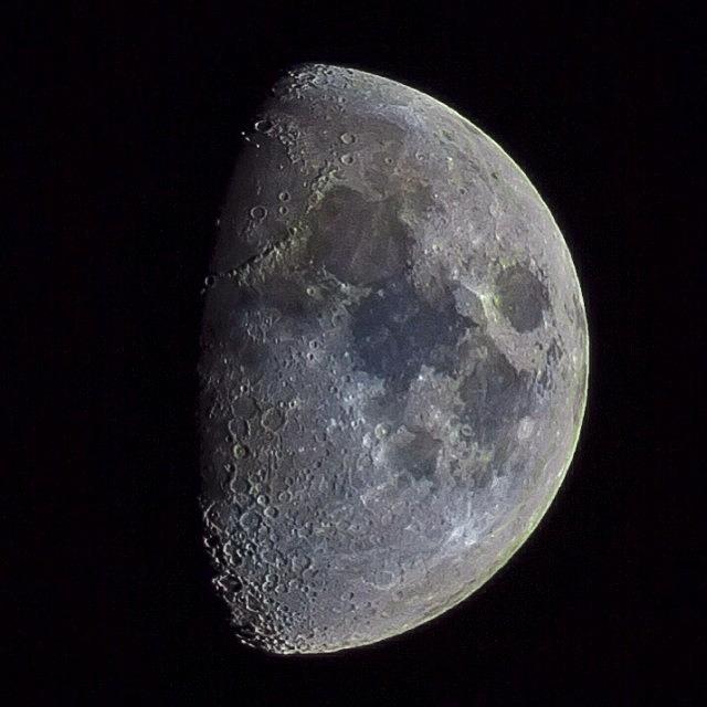 Moonwatch Photograph - Colourful Waxing Gibbous Over Leeds by Carl Milner