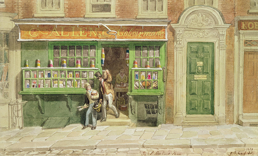 London Photograph - Colourmans Shop, St Martins Lane, 1829 Wc On Paper by George the Elder Scharf