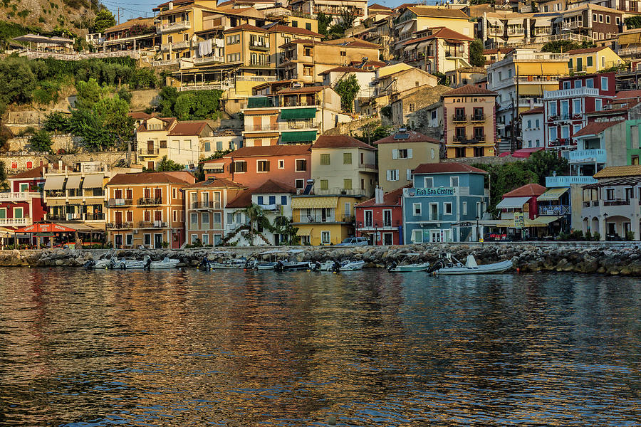 Colours Of Parga Harbour Photograph by Mike Matthews Photography