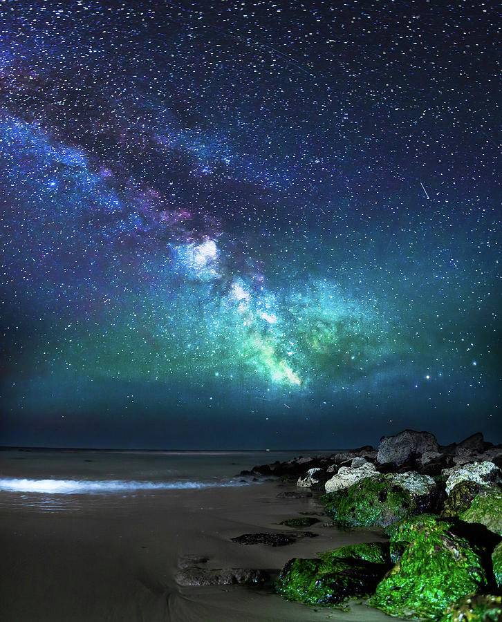 Milky Way Over the Sea Wallpaper 4K