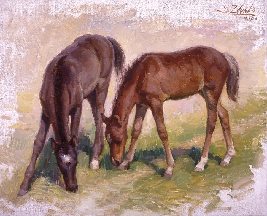 Colts Painting by Serguei Zlenko