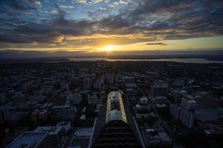 Seattle Photograph - Columbia Center Sunrise by Mike Reid