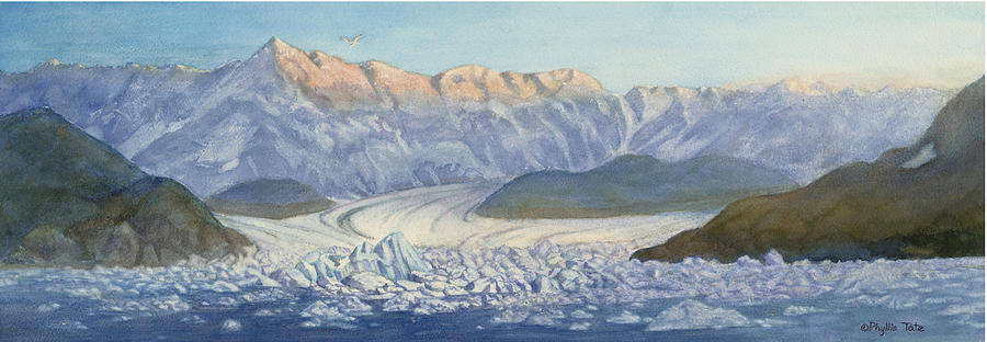 Mountain Painting - Columbia Glacier Dawn by Phyllis Tate