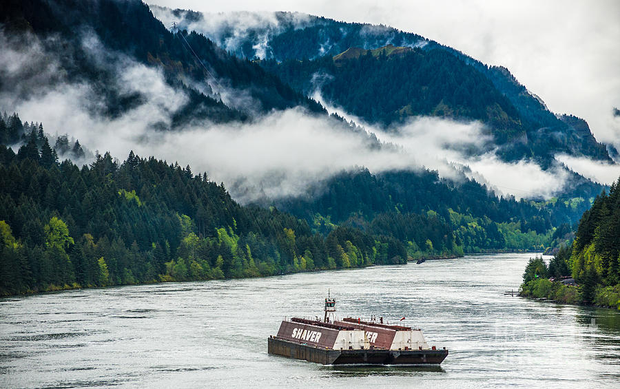 Columbia River Gorge Barge - Oregon Photograph by Gary Whitton