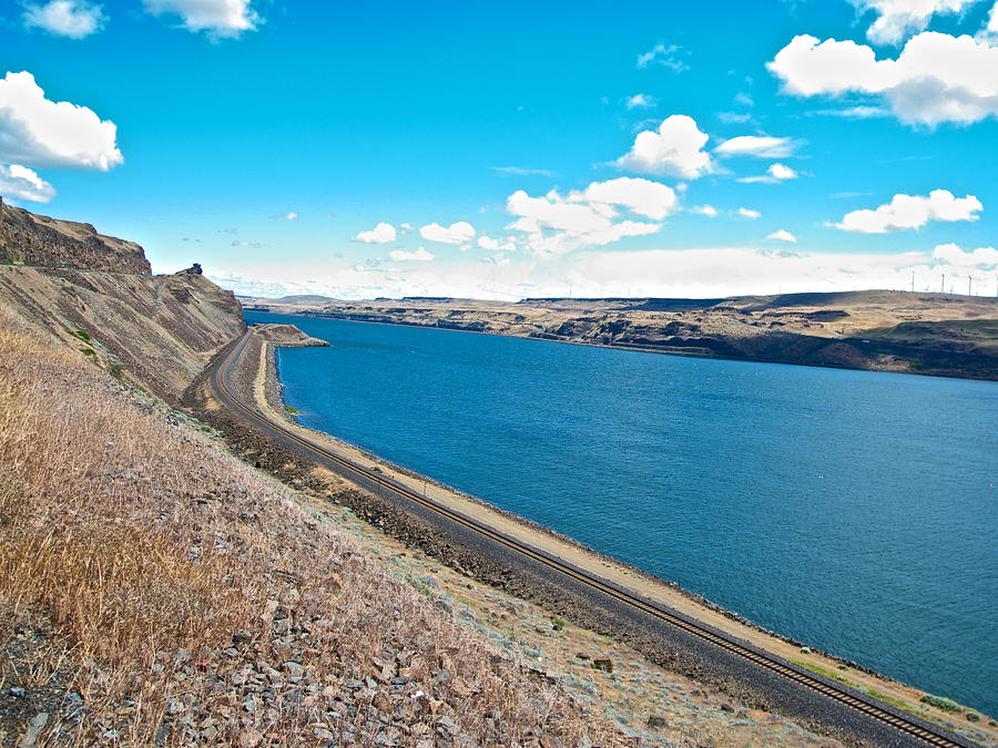 Columbia River Rolls On between Oregon and Washington  Photograph by Ruth Hager