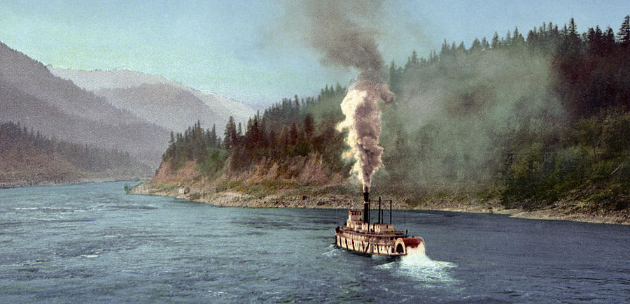 Columbia Riverboat, C1901 Painting by Granger