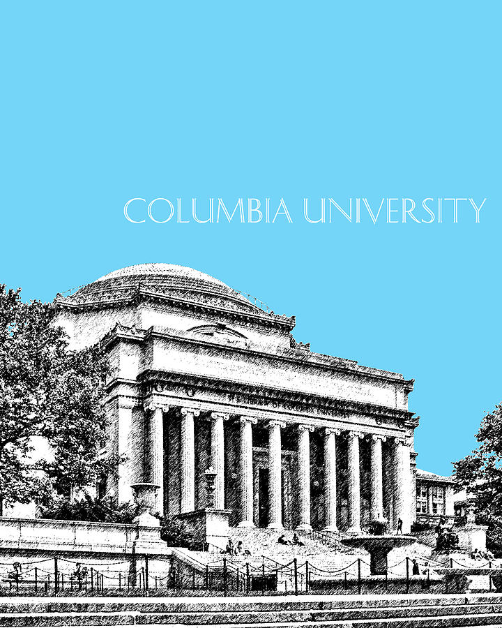 Architecture Digital Art - Columbia University - Sky Blue by DB Artist