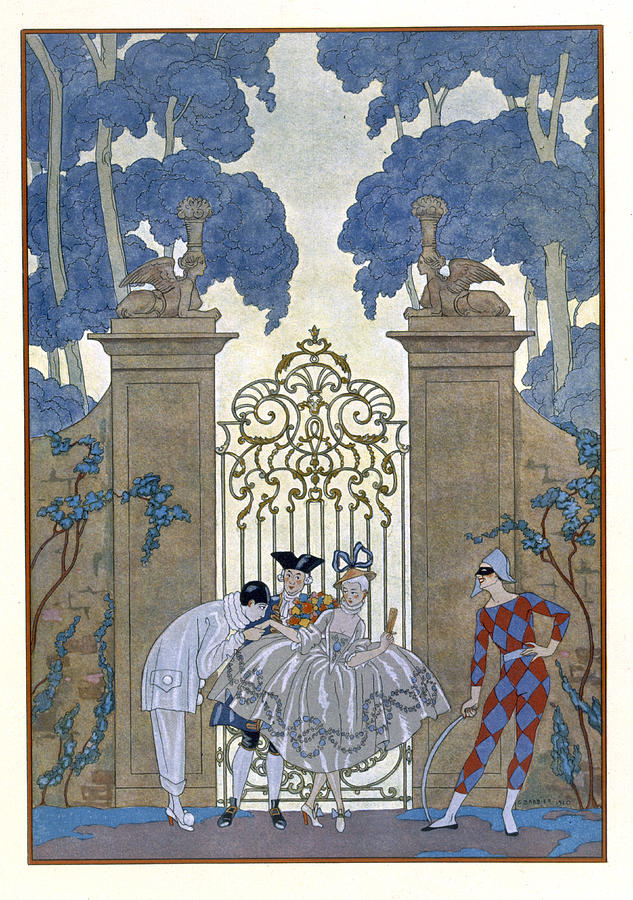Columbine Painting by Georges Barbier