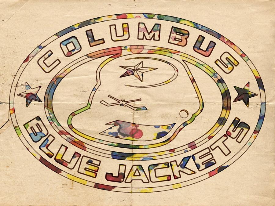 Columbus Blue Jackets Vintage Art Painting by Florian Rodarte