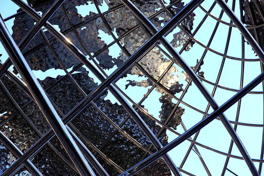 Columbus Circle Steel Globe Photograph by Valentino Visentini