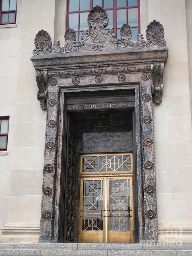 Columbus City Hall Doorway Photograph by Paddy Shaffer