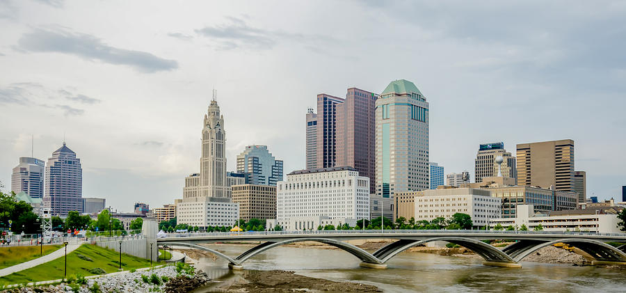 Columbus Ohio skyline and downtown streets in late afternoon Photograph by Alex Grichenko