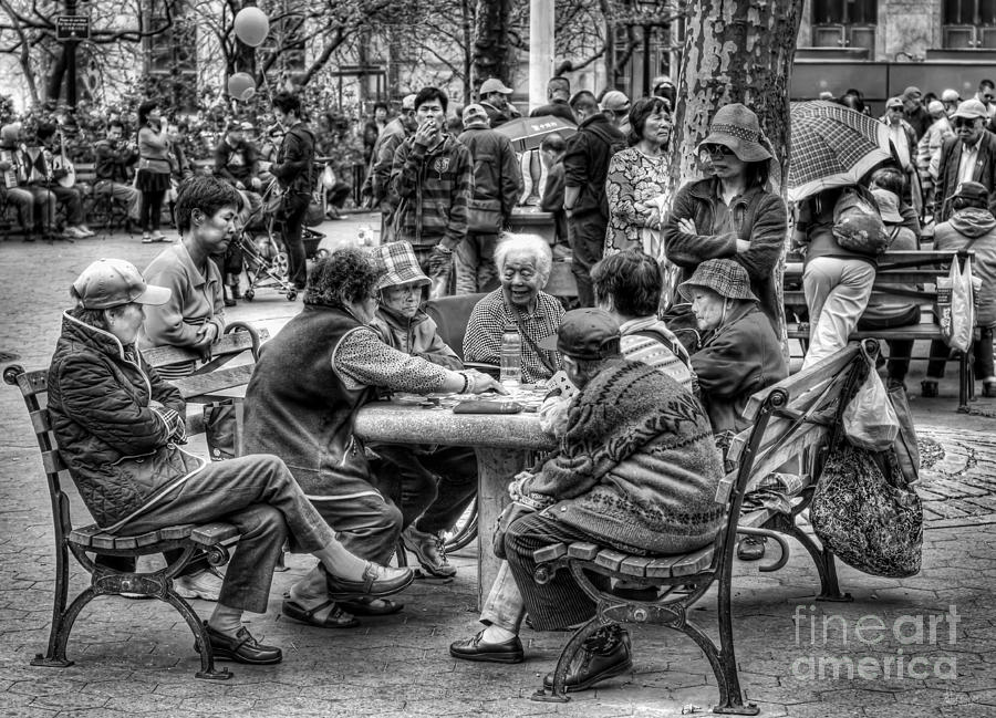 Columbus Park Chinatown Nyc in Black and White Photograph by Jeff Breiman