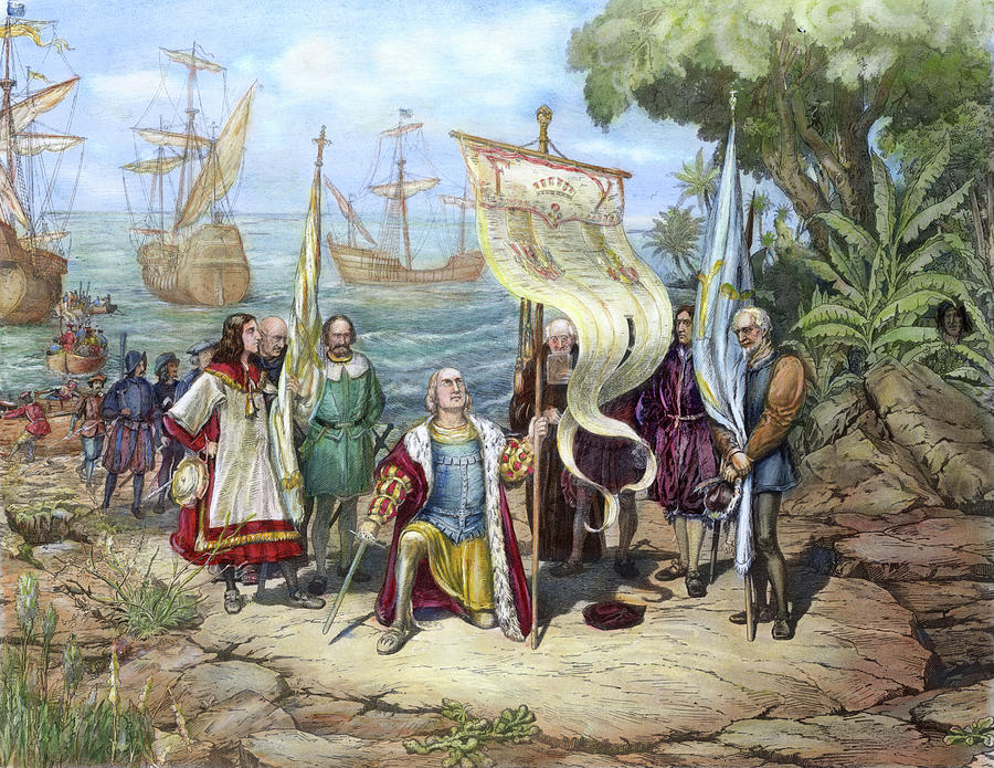 Columbus San Salvador 1492 Painting By Granger Pixels