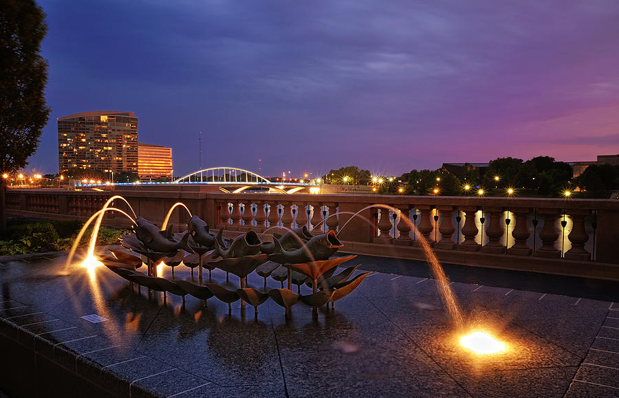 Columbus Scioto Mile At Night I Photograph by Dick Wood