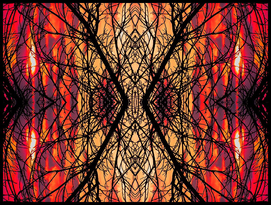 Columbus Sunset mirror Digital Art by Priscilla Batzell Expressionist Art Studio Gallery