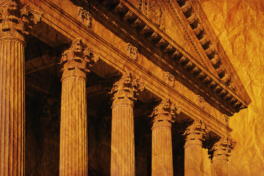 Columns And Fascia Of Greek Or Roman Photograph by Don Hammond
