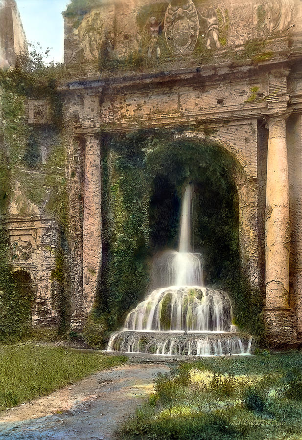 Nature Photograph - Columns and Waterfall by Terry Reynoldson