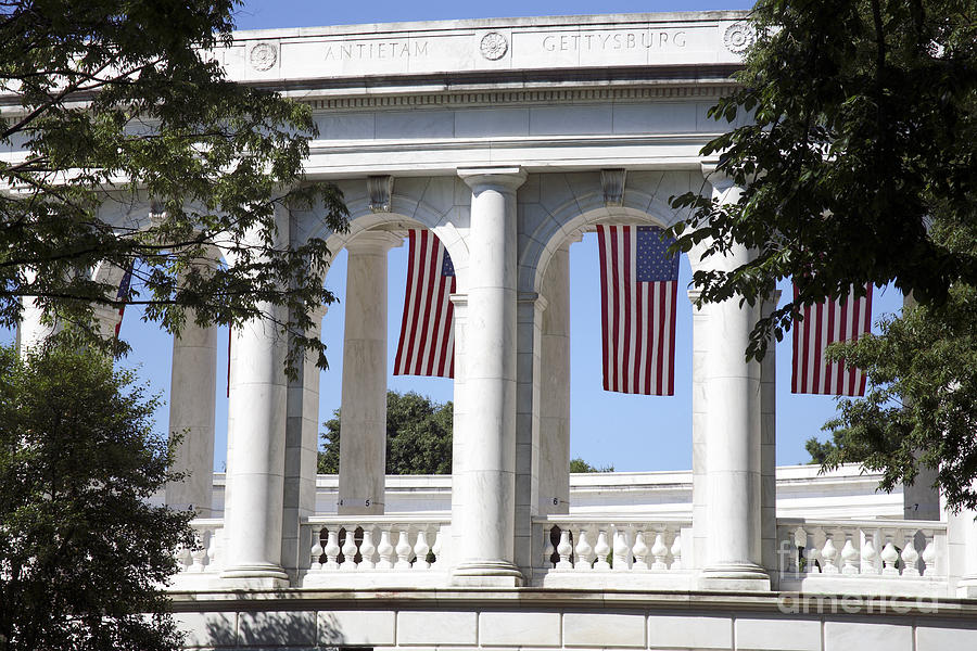 Gettysburg National Park Photograph - Columns at the Amphitheatre at Arlington National Cemetery by William Kuta
