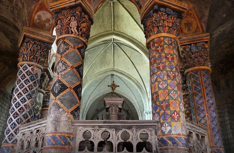 Romanesque Photograph - Columns in Sainte-Radegonde-de-Poitiers by RicardMN Photography