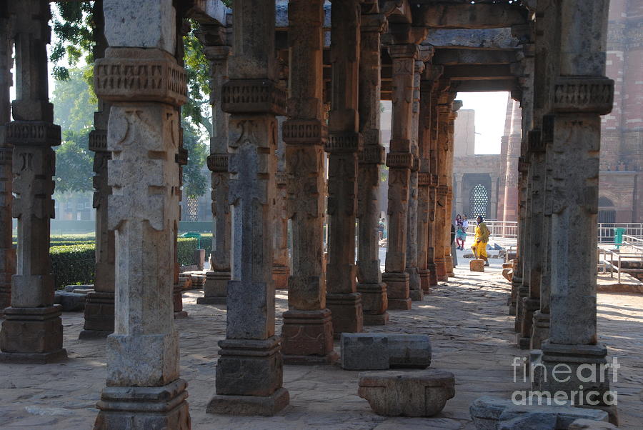 Delhi - Columns of Qutb Minar Complex Photograph by Jacqueline M Lewis