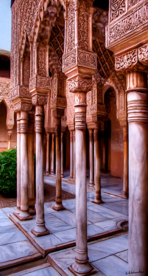 Columns of the Court of the Lions - Painting Photograph by Weston Westmoreland