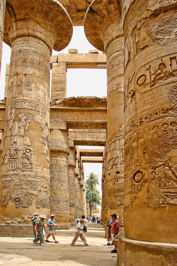 Columns of the Hypostyle Hall with Capitals Photograph by Linda Phelps