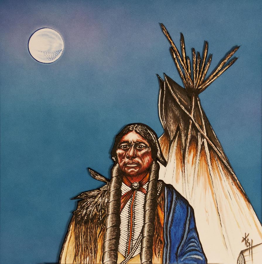 Comanche Moon Mixed Media by Kem Himelright