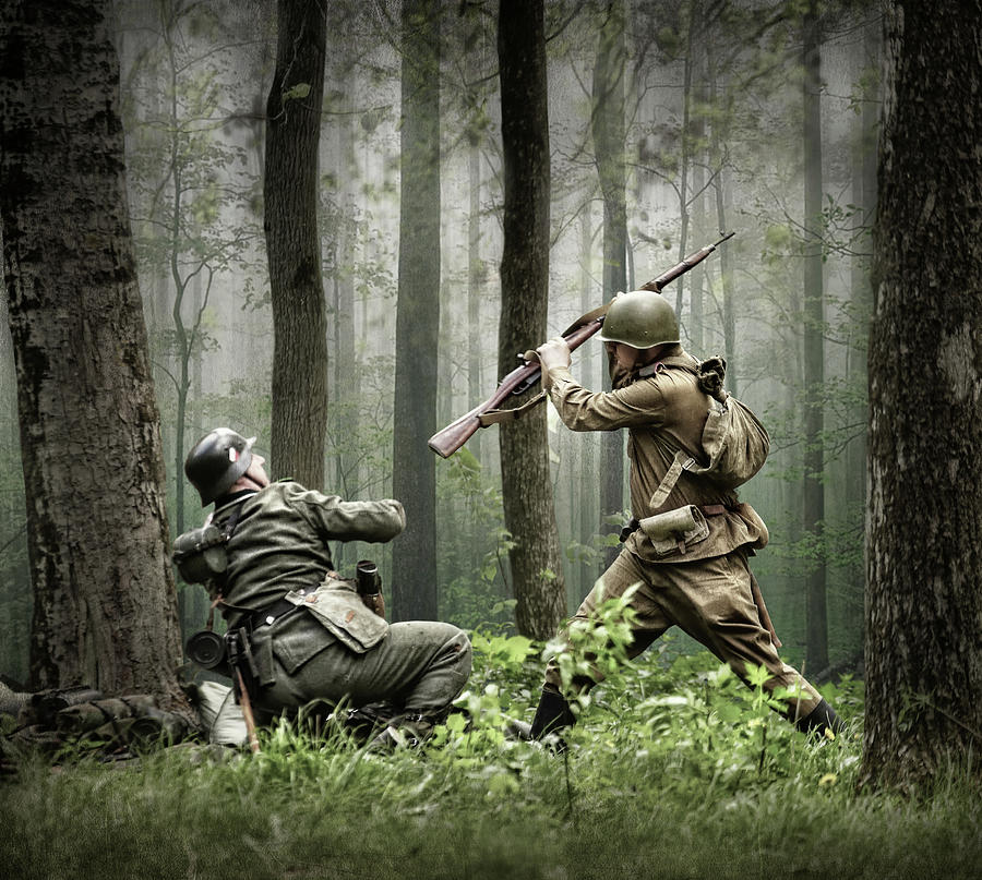 Army Photograph - Combat by Dmitry Laudin
