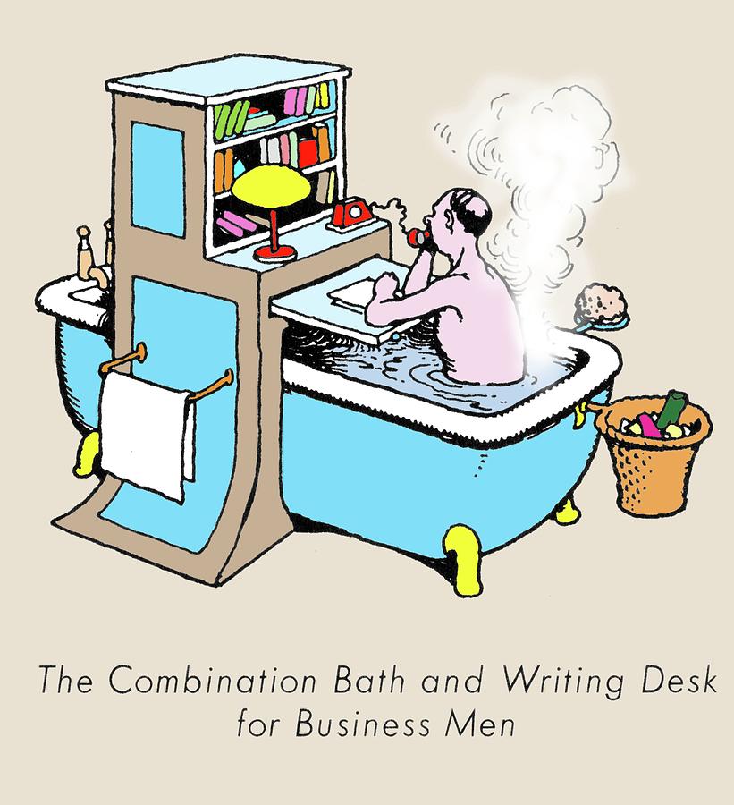 Combination Bath And Writing Desk By W. Heath Robinson Photograph by Adam Hart-davis/science Photo Library