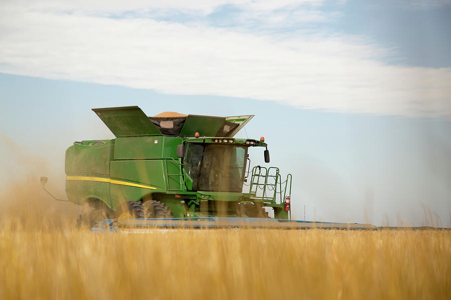Combine Cuts Wheat In Northeast Photograph by Kevan Dee