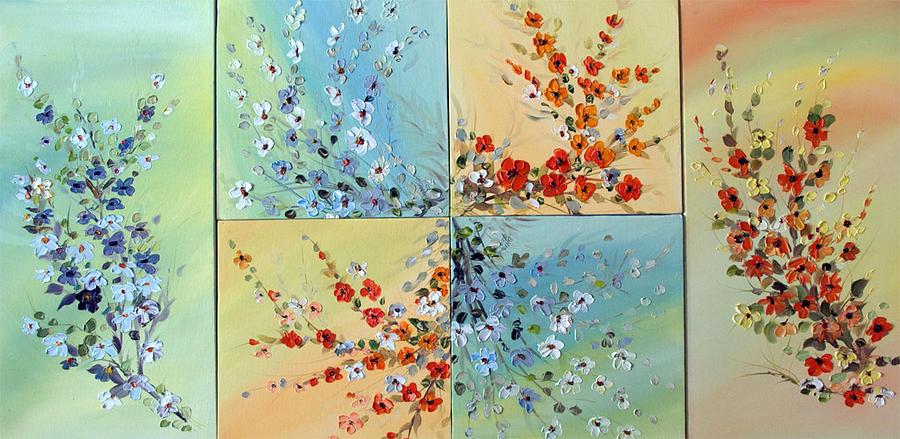 Combo Flowers Painting by Dorothy Maier