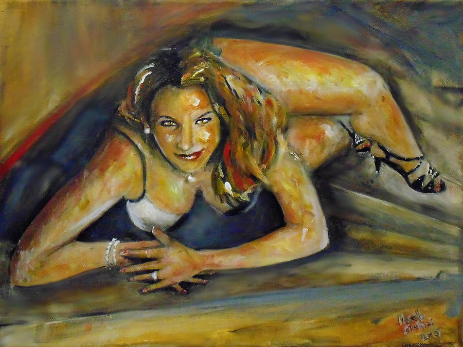 Girl Painting - Come and get it by Marcello Cicchini