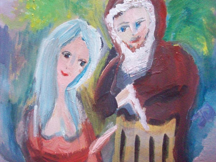 Come and get warm Santa Painting by Judith Desrosiers