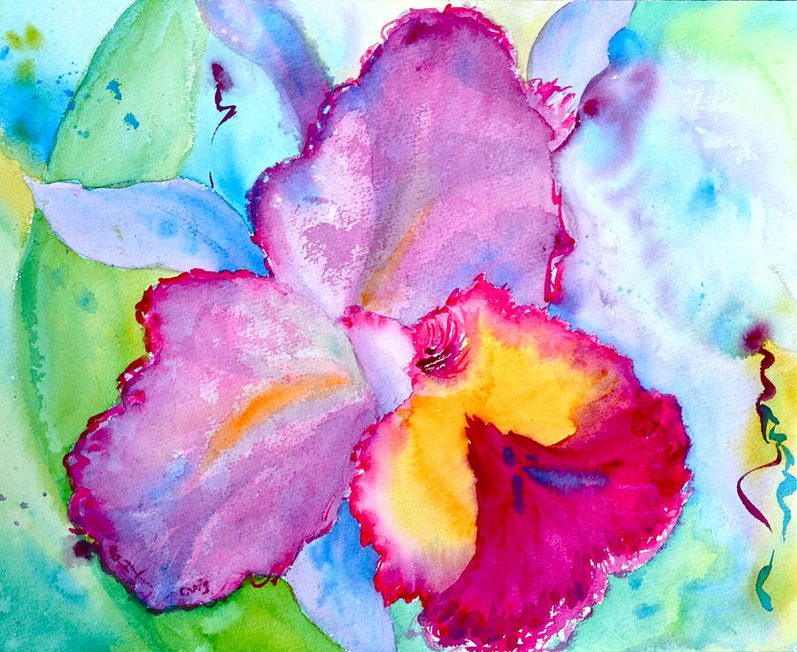 Orchid Painting - Come Hither by Beverley Harper Tinsley