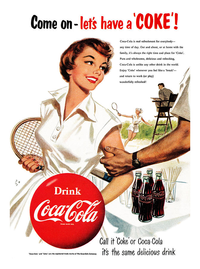 Tennis Digital Art - Come Lets Have a Coke by Georgia Clare
