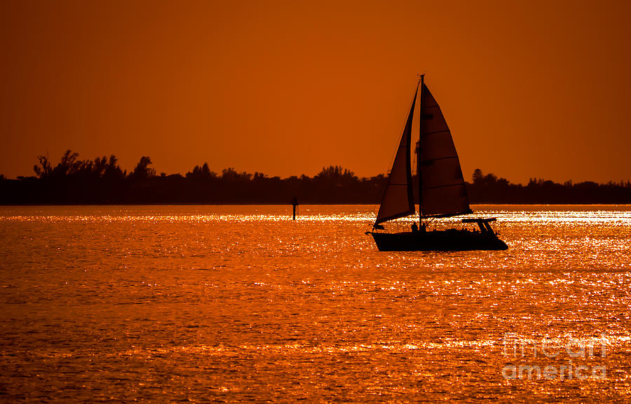 Sunset Photograph - Come Sail Away by Edward Fielding