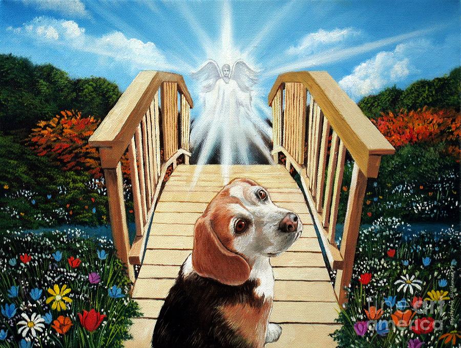 Come walk with me over the rainbow bridge Painting by Christopher Shellhammer