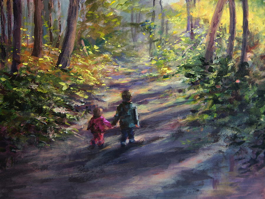 Children Painting - Come With Me by Mary Haas Children Painting - Come With Me by Mary Haas