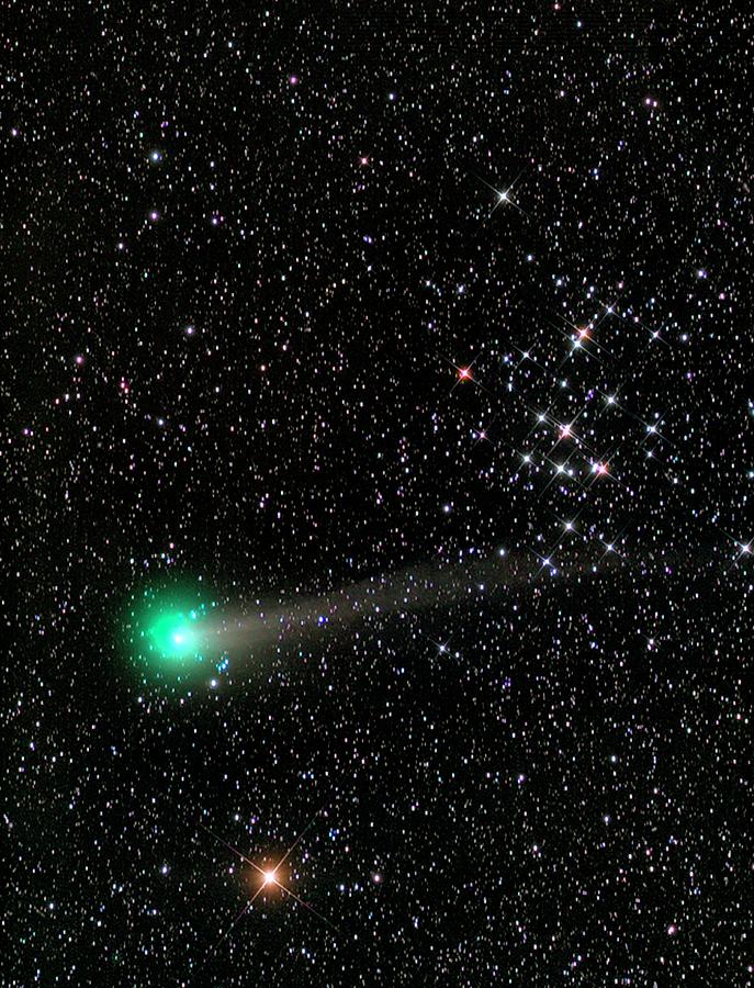Space Photograph - Comet C2013 R1 And Star Cluster M44 by Damian Peach