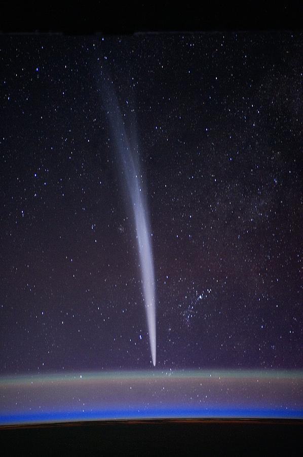 Space Photograph - Comet Lovejoy from the ISS by Science Photo Library