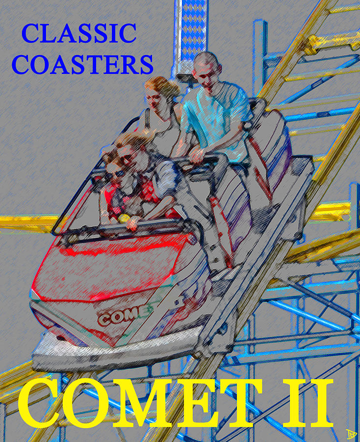 Comet Two classic coaster Painting by David Lee Thompson