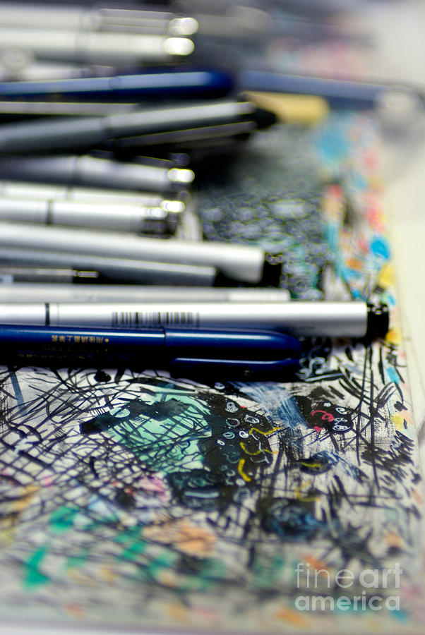 Pen Photograph - Comic Book Artists Workspace Study 1 by Amy Cicconi