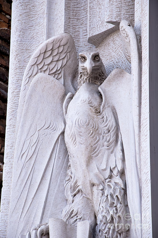Comical Eagle on Church Facade Photograph by Brenda Kean