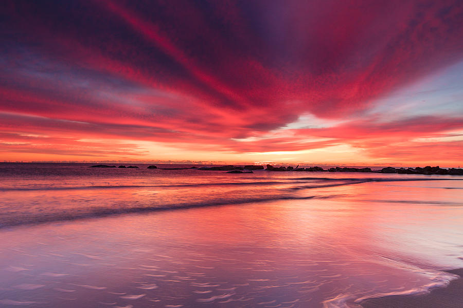 Coming Soon Sunrise At Hampton Beach Photograph by Jeff Sinon