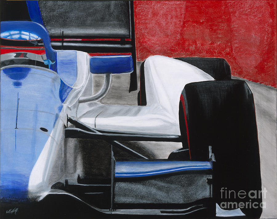 Indycar Painting - Coming by William Homeier