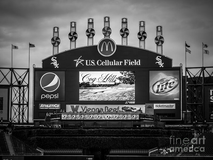 Chicago Photograph - Comiskey Park U.S. Cellular Field Scoreboard in Chicago by Paul Velgos